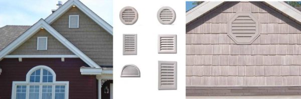 Ventilation grilles on the pediment