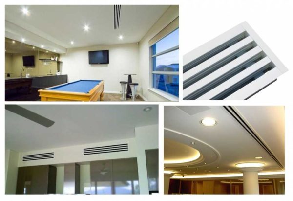 Slotted ventilation grilles are built into narrow structures