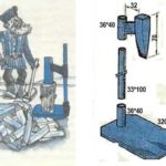 Mechanical log splitter vertical: drawing with dimensions