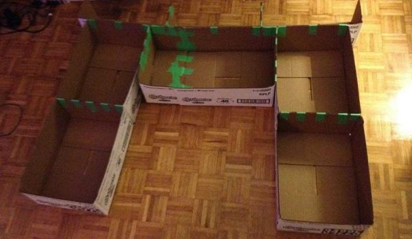 Glue the boxes with tape from the back