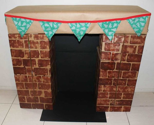 Here is such a fireplace made of cardboard