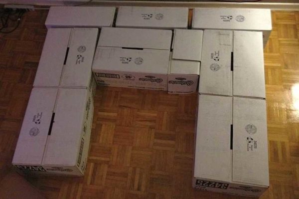 Here's what kind of fireplace turned out from the existing cardboard boxes
