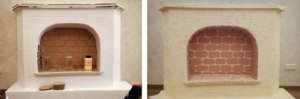 This is how a cardboard fireplace turned out.