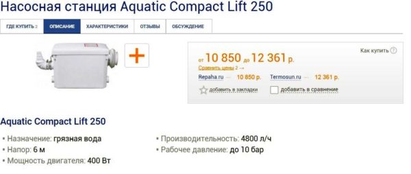 Sewage pump Aquatik Compact LIFT