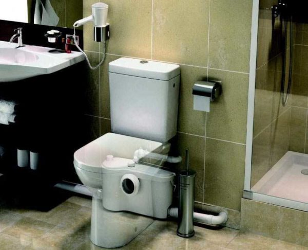 The sewage pump for the toilet and other plumbing is small