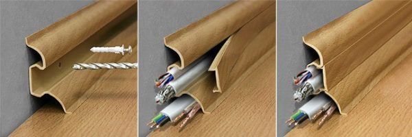 Installation through the skirting board