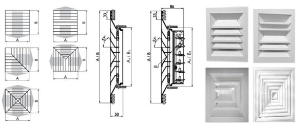 Slot ceiling diffusers and air direction