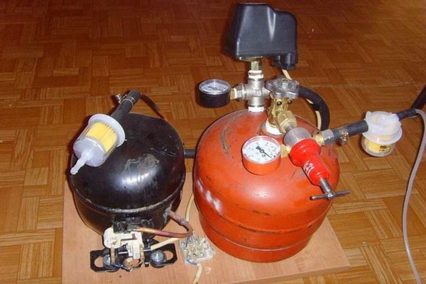 Homemade compressor for the garage based on the compressor from the refrigerator