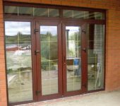 Plastic entrance doors can be part of the entrance group - with windows on the sides