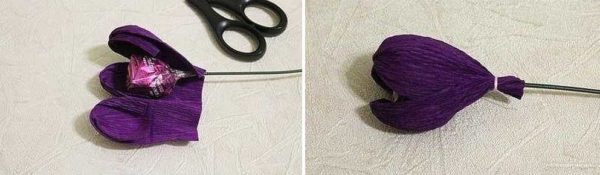 Step 3: attach the petals to the stem
