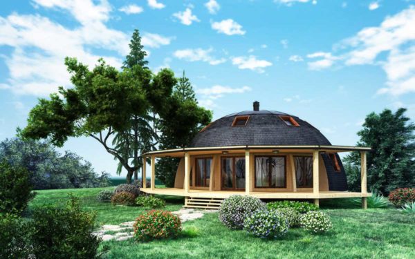 Trapezoidal support structures make it possible to make a veranda