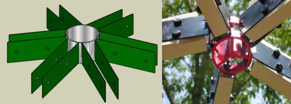 Connectors used to connect the beams of a geodesic dome