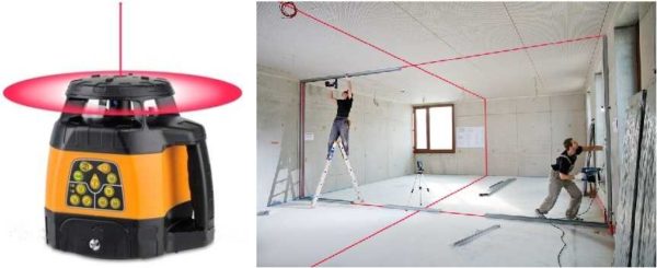 Rotary laser levels rotate the plane 360 ​​°