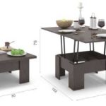 The coffee table turns into a dining table