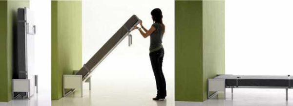 Convertible furniture: vertical folding bed is convenient for small apartments