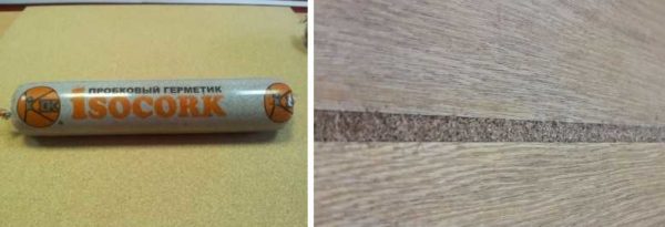Cork sealant and the result of its use