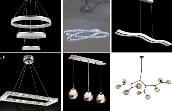 There are LED chandeliers on suspensions, there are - ceiling