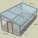 Dimensional drawing: shed greenhouse