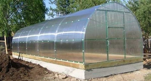 For normal operation, it is better to put a polycarbonate greenhouse on a foundation