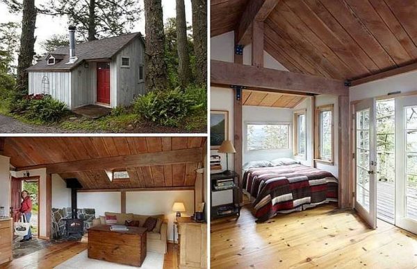 Internal arrangement of the change house - there is no material better than wood
