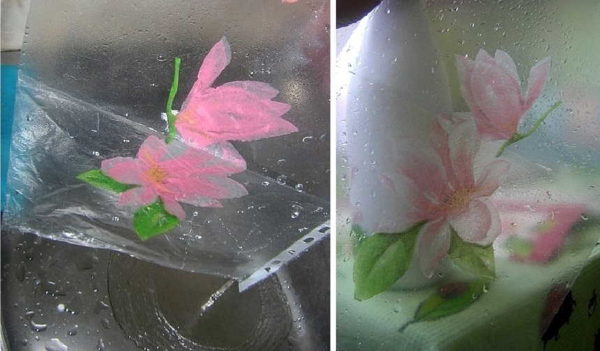 Straighten the fragment in water on the file