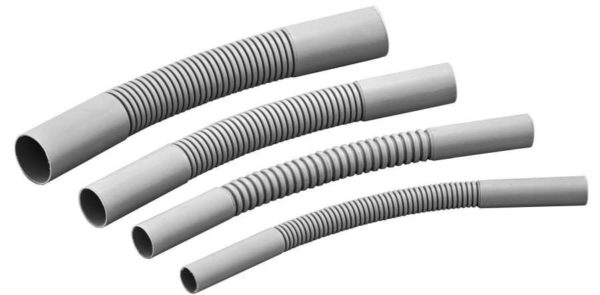 When laying a rigid corrugation on bends, it is better to use special couplings