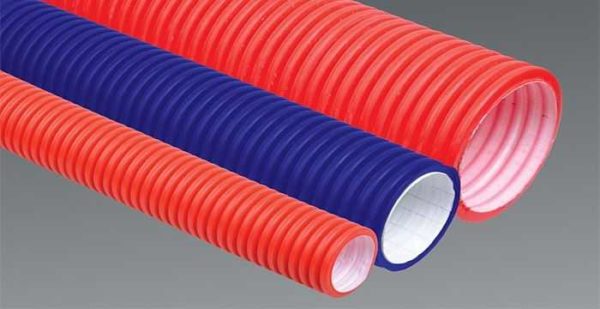 It is a double-walled corrugation - ribbed outside, smooth inside. With it, retightening the cable is not a problem