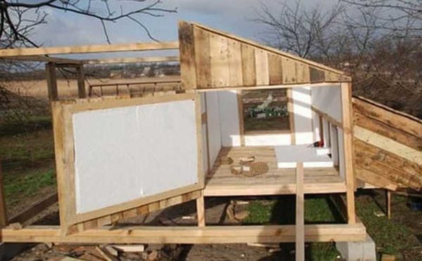 Expanded polystyrene is also used to insulate a chicken coop