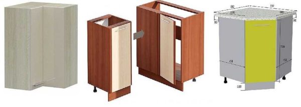 Corner modules of different types