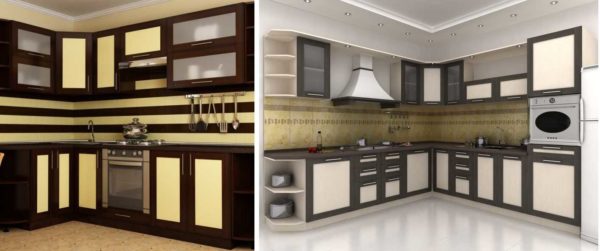 Prefabricated kitchen furniture with frame fronts