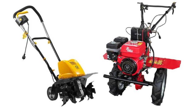 The electric motor is only found in light motor cultivators