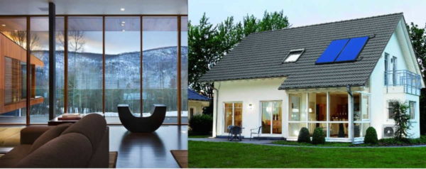 Panoramic windows can be of solid glass, or of pieces separated by imposts