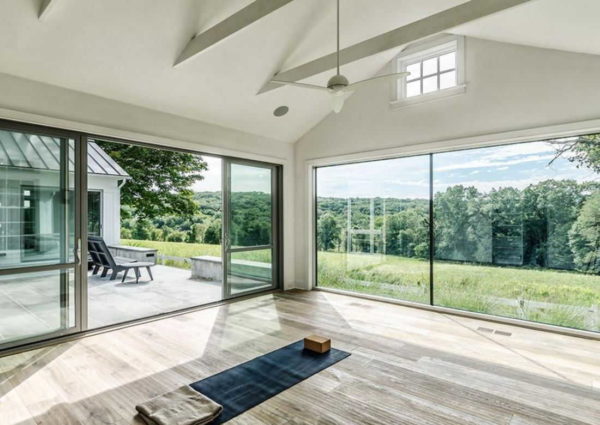 Sliding systems are convenient in that they do not require space in front of the door