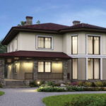 House with bay window and panoramic windows