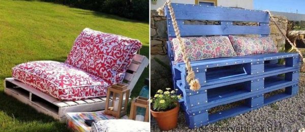 Two types of sofas / benches