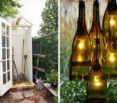 Useful crafts for the garden and cottage can also be made from old windows / doors and glass bottles.