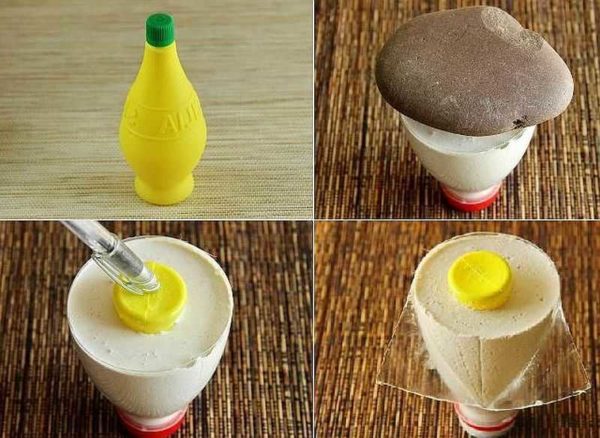To lighten the figure and to save plaster, you can insert some kind of vessel inside ...