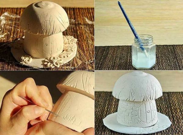 Until the plaster is completely dry, you can add details.