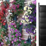 If there are a lot of linen or canvas bags, you can hang them on hooks and fill them with soil