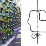 This blooming wall needs plastic bottles with lids, twine and two washers per bottle