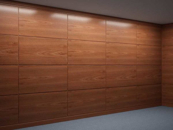 Laminated or veneered chipboard wall panels for interior decoration look good in modern interiors