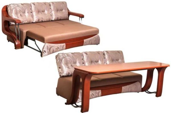 Pull-out sofa table