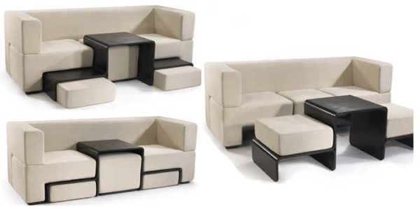 And a sofa, a table, and ottomans .... Modular furniture
