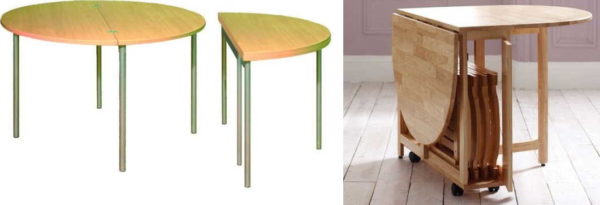 Round dining convertible table for kitchen