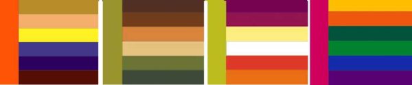 Tables of harmonious color combinations in the interior can be presented as follows