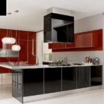 Facades in modern kitchen sets can be of different colors.