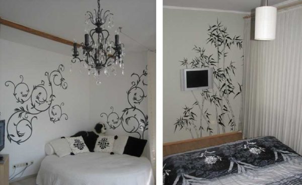 A stencil for painting walls is placed where there is a fairly large piece of free space.