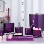Lilac color will look great in a bathroom with white, grayish walls.