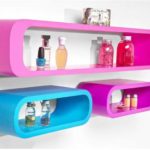 Bright, unusual shape - plastic shelves will decorate the bathroom