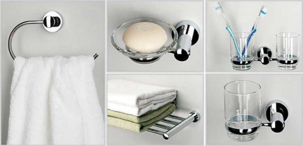 Bathroom and toilet accessories, which are placed near the washbasin